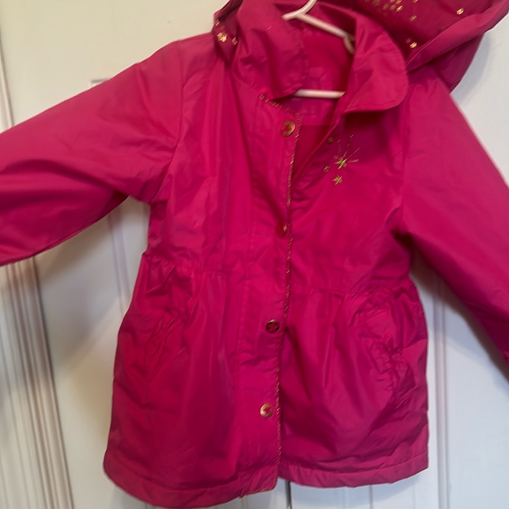 Gold star rain coat